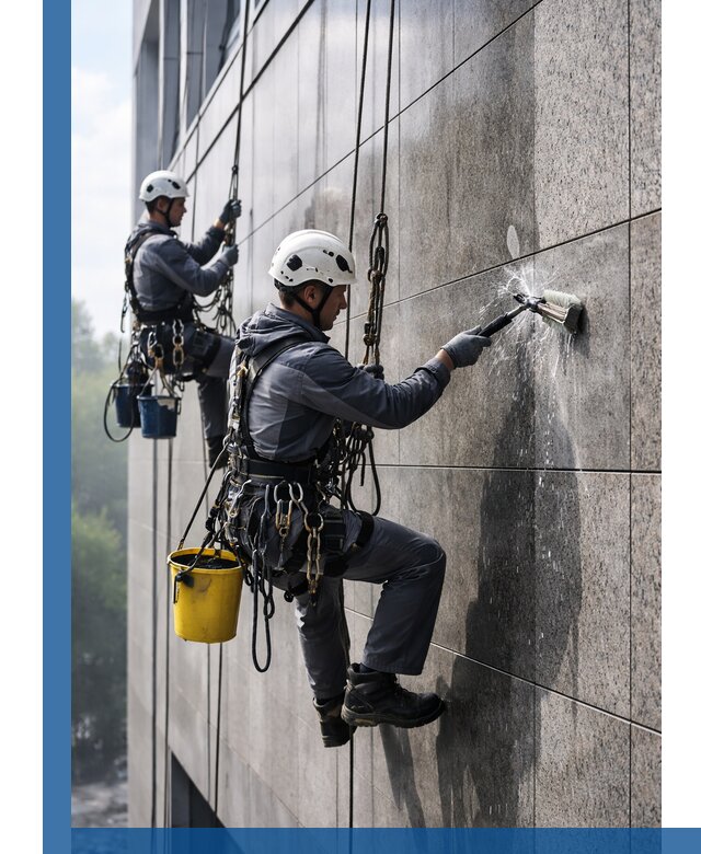 Профессиональная мойка фасада из керамогранита в Гудермесе