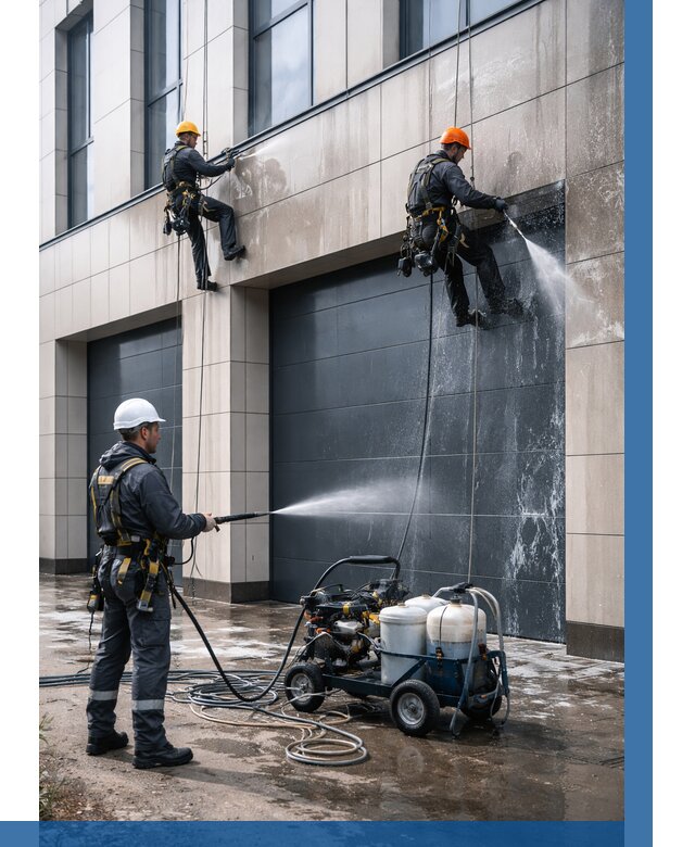 Послестроительная мойка фасада в Гудермесе от 307 р. | ВЫСОТНИК-Гдр