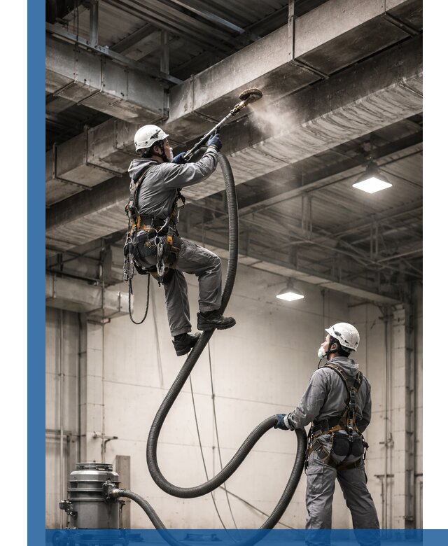 Обеспыливание потолочных конструкций в Гудермесе промышленным альпинизмом