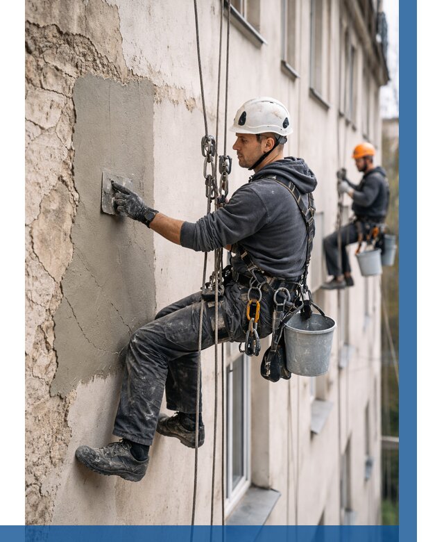 Восстановление штукатурки фасада в Гудермесе от 1230 р. | ВЫСОТНИК-Гдр