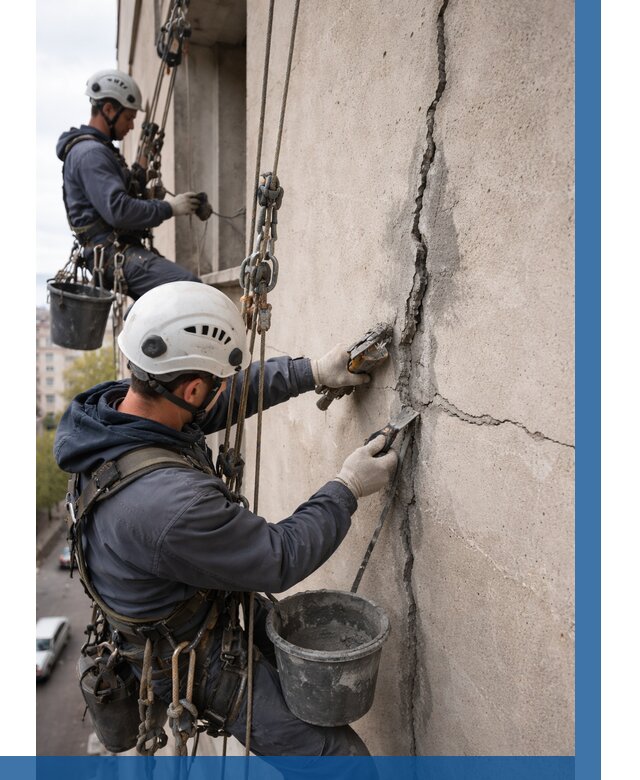 Заделка трещин на фасаде в Гудермесе от 922 р. | ВЫСОТНИК-Гдр