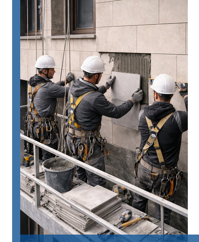 Ремонт облицовки фасада плиткой в Гудермесе с гарантией