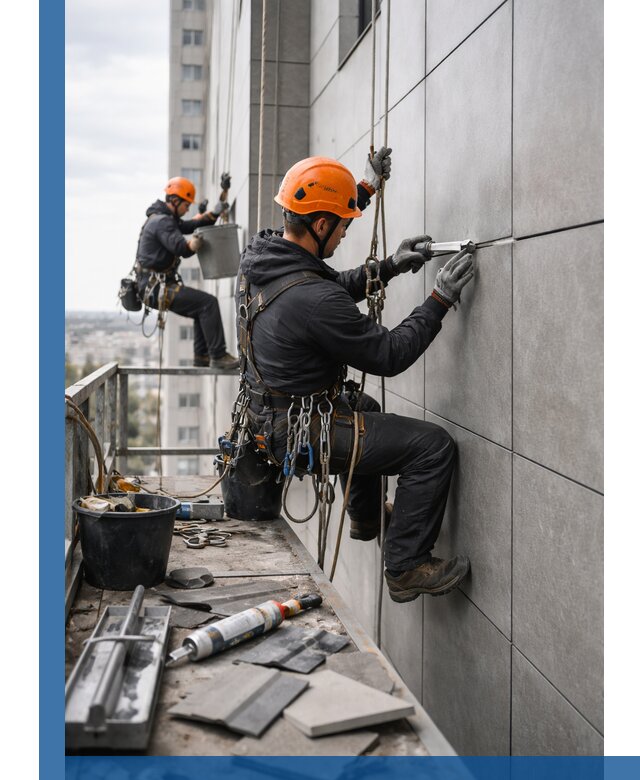 Профессиональный ремонт фасада из керамогранита в Гудермесе