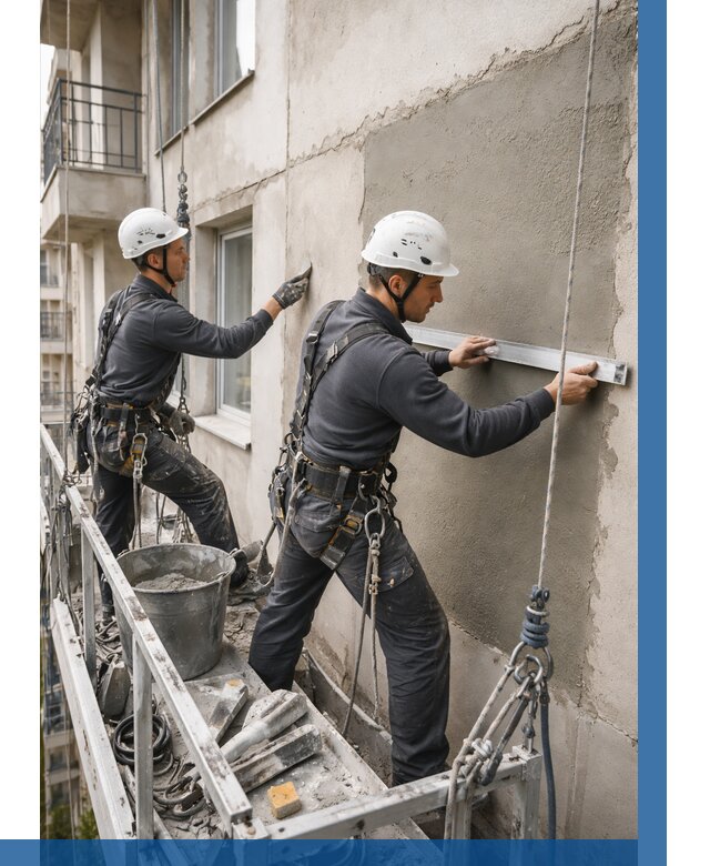 Штукатурка фасада на высоте в Гудермесе от 922 р. | ВЫСОТНИК-Гдр