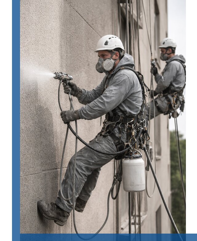 Безвоздушная покраска фасадов зданий в Гудермесе профессионально