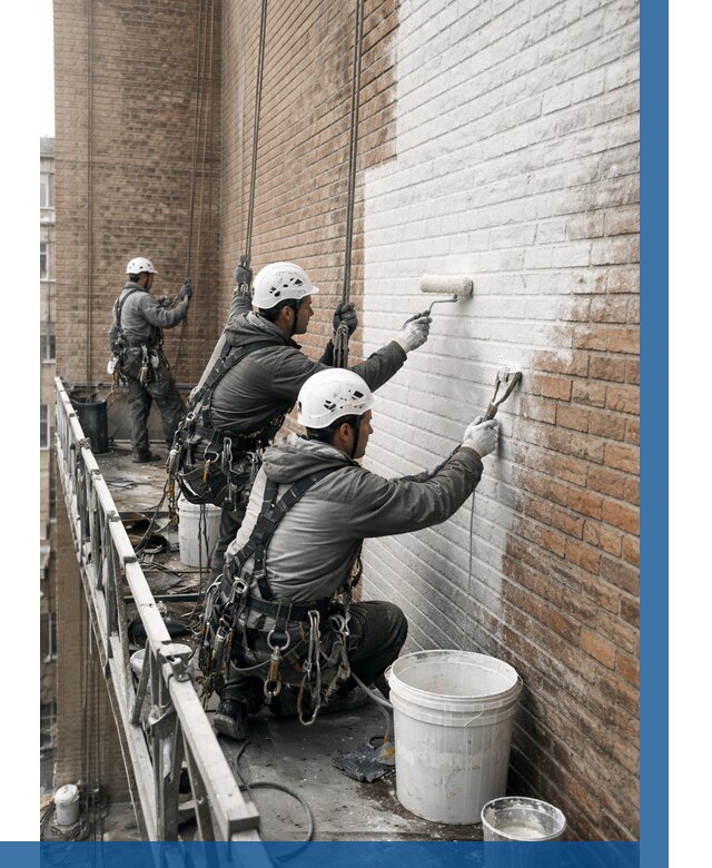 Покраска кирпичного фасада в Гудермесе от 359 р. | ВЫСОТНИК-Гдр