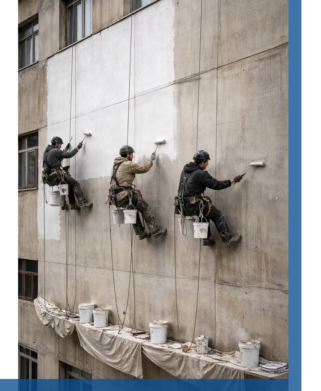 Покраска бетонного фасада в Гудермесе от 359 р за м2 | ВЫСОТНИК-Гдр