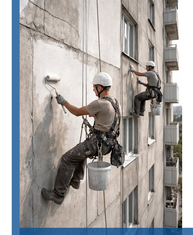 Покраска бетонного фасада в Гудермесе для жилых и промышленных объектов