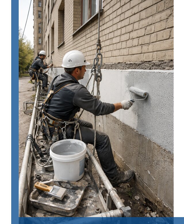 Окраска цоколя здания в Гудермесе профессионально и надежно