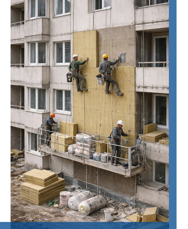 Утепление фасада минватой в Гудермесе от 1537 р. | ВЫСОТНИК-Гдр