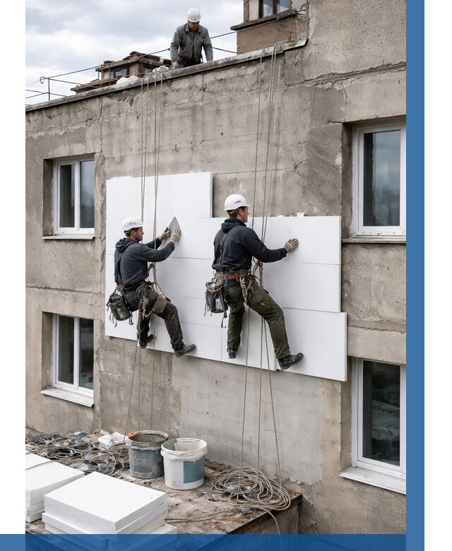 Утепление фасада пенополистиролом в Гудермесе от 1844 р. | ВЫСОТНИК-Гдр