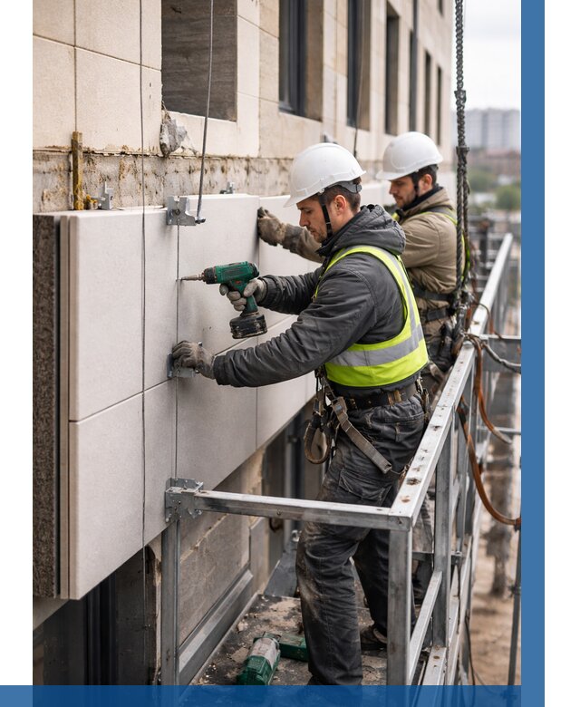 Монтаж фасадных термопанелей в Гудермесе от 1537 р. | ВЫСОТНИК-Гдр