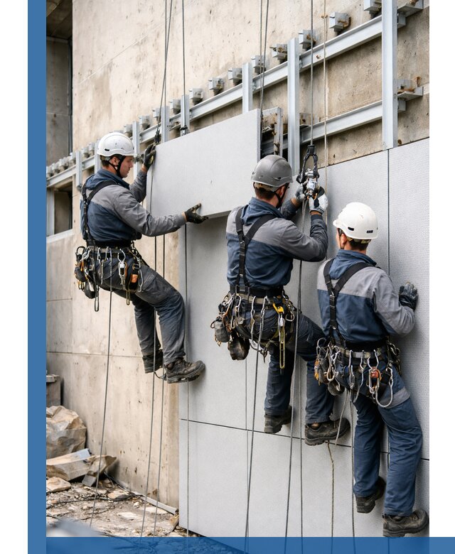 Монтаж вентилируемого фасада в Гудермесе под ключ с гарантией качества