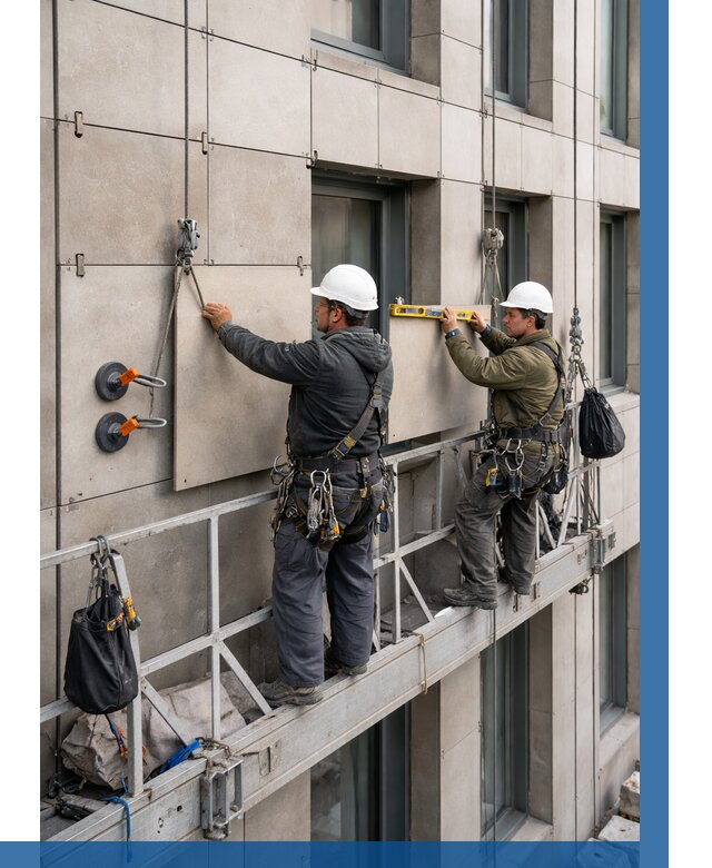 Монтаж керамогранита на фасад в Гудермесе от 2562 р. | ВЫСОТНИК-Гдр