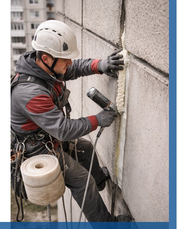 Утепление межпанельных швов в Гудермесе от 717 р. | ВЫСОТНИК-Гдр