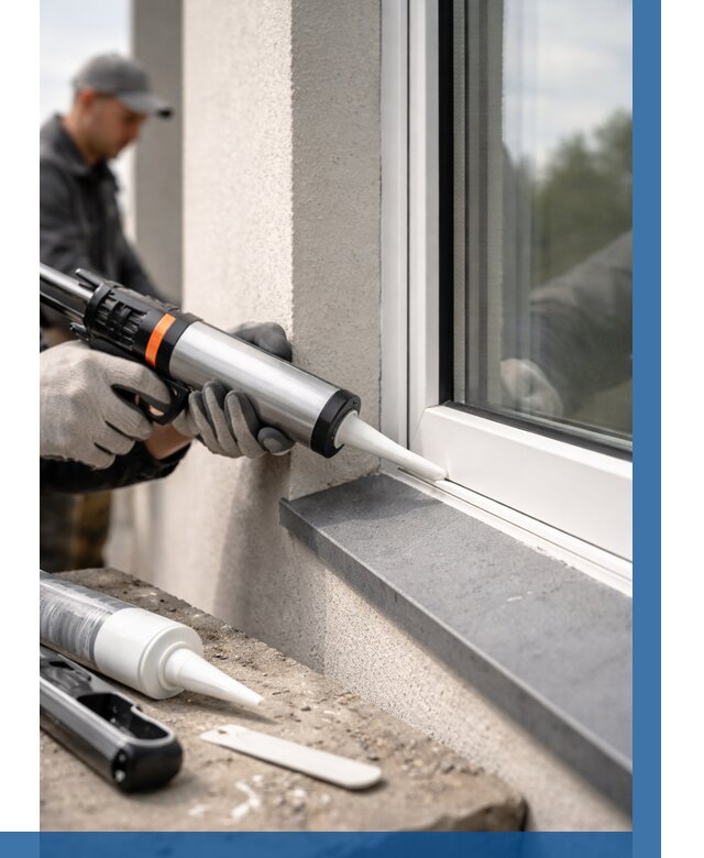 Герметизация монтажных швов окон в Гудермесе от 666 р. | ВЫСОТНИК-Гдр