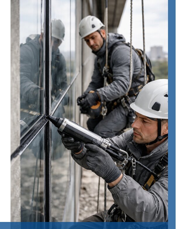 Герметизация витражных швов в Гудермесе от 666 р. | ВЫСОТНИК-Гдр