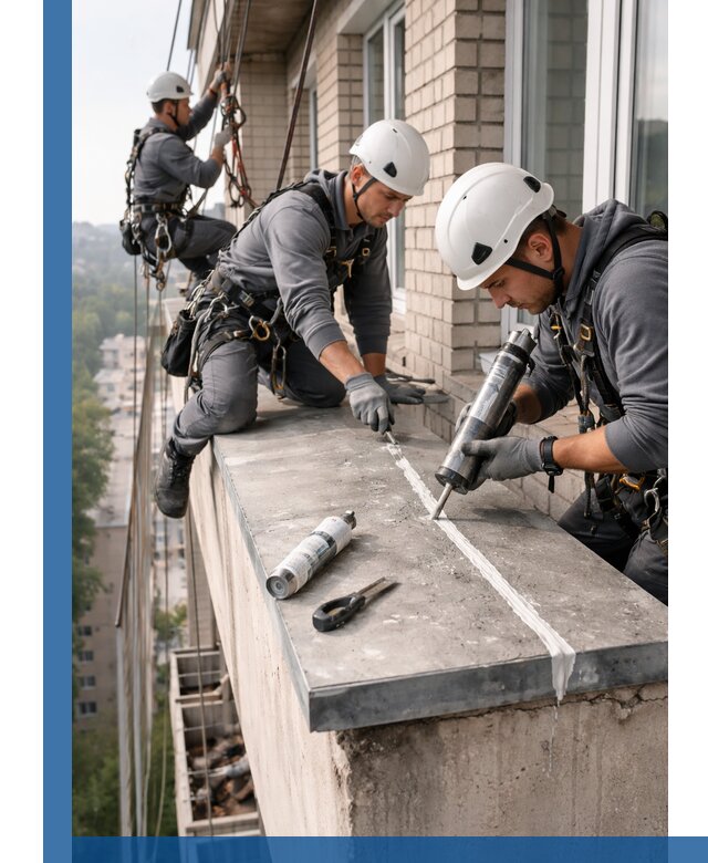 Герметизация балконного козырька в Гудермесе профессионально