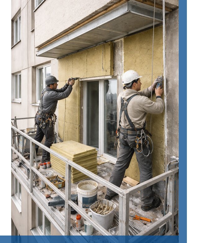 Утепление балкона снаружи в Гудермесе от 1640 р. под ключ ВЫСОТНИК-Гдр