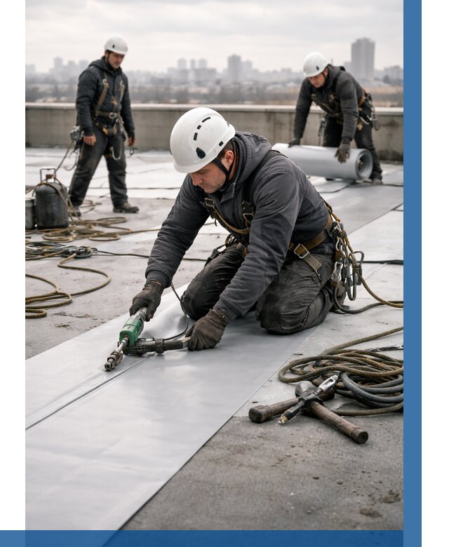 Ремонт мембранной кровли в Гудермесе от 1844 р./м2 | ВЫСОТНИК-Гдр