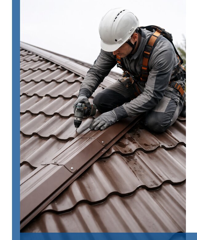 Ремонт металлочерепицы на крыше в Гудермесе профессионально