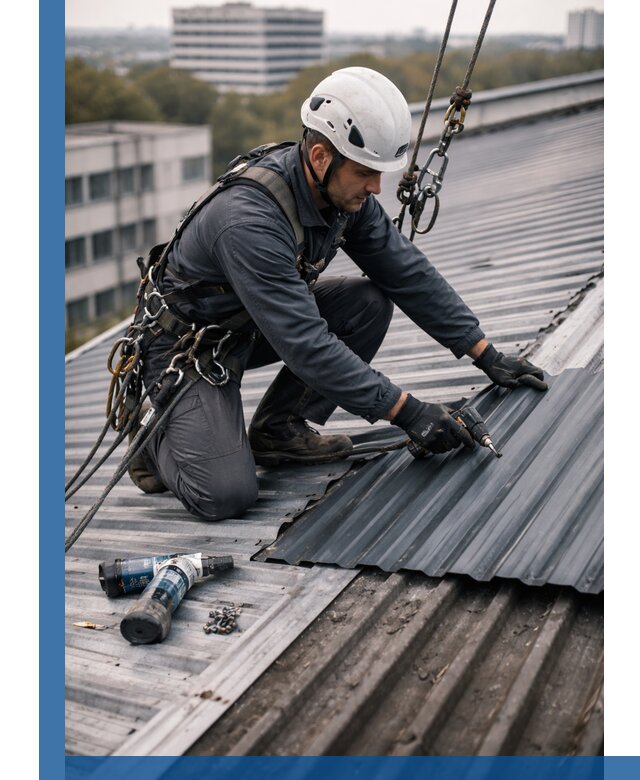 Ремонт профнастила на кровле в Гудермесе, работы под ключ