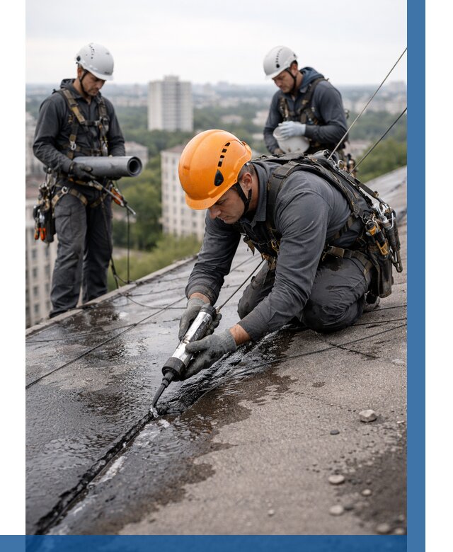 Устранение протечек кровли в Гудермесе от 12296 р. | ВЫСОТНИК-Гдр