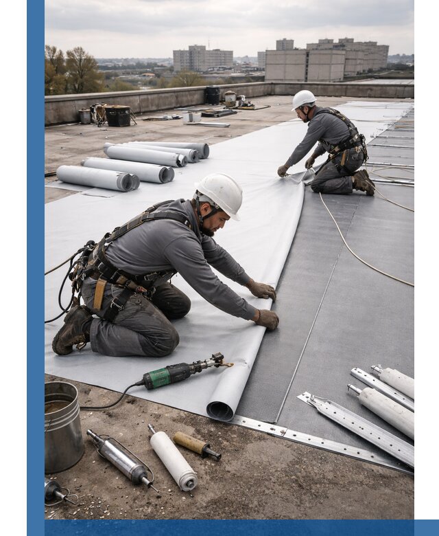 Монтаж мембранной кровли в Гудермесе для промышленных зданий