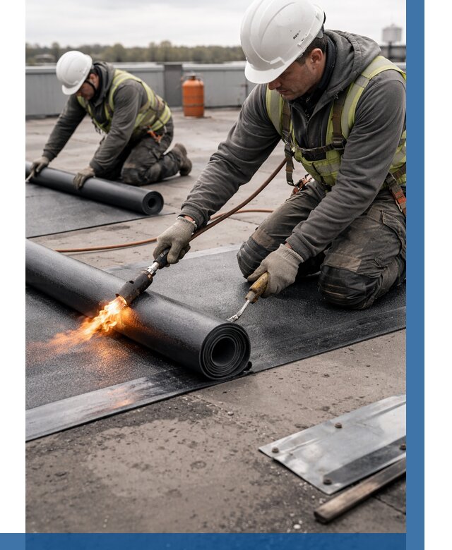 Монтаж наплавляемой кровли в Гудермесе от 871 р. — ВЫСОТНИК-Гдр