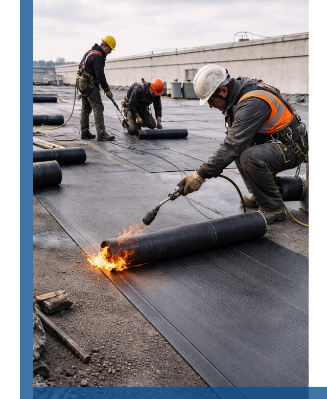 Монтаж наплавляемой кровли в Гудермесе профессионально