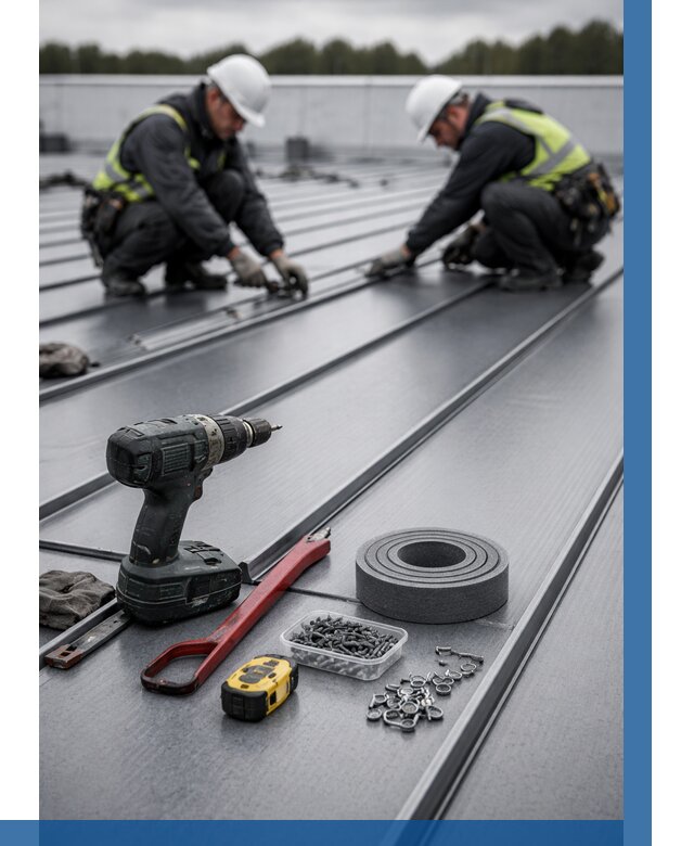 Монтаж фальцевой кровли в Гудермесе от 1844 р. | ВЫСОТНИК-Гдр