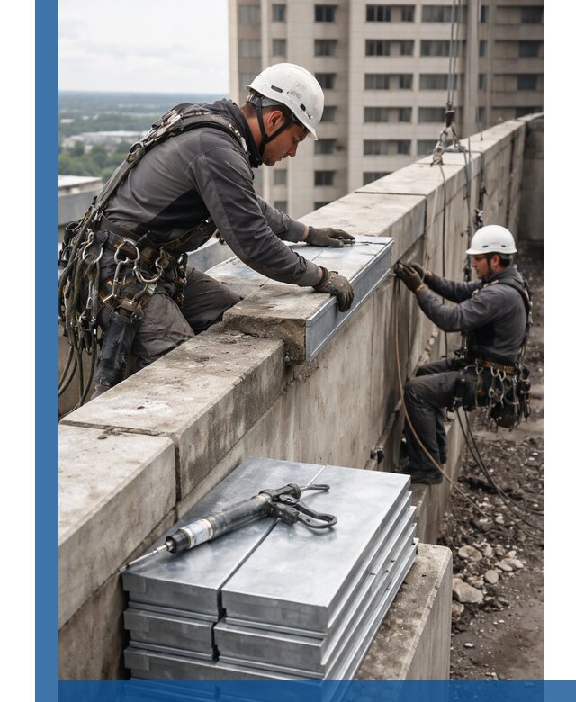 Замена парапетных крышек и установка новых в Гудермесе
