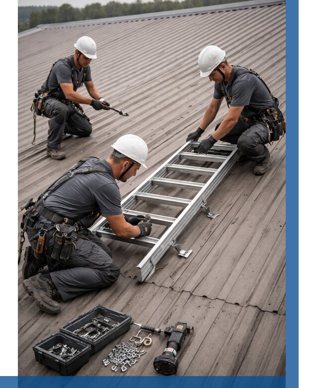 Монтаж кровельной лестницы в Гудермесе от 4611 р. | ВЫСОТНИК-Гдр