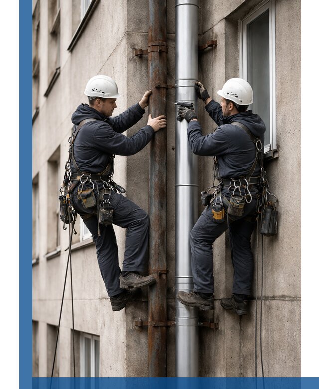 Замена водосточных труб в Гудермесе: монтаж и демонтаж под ключ