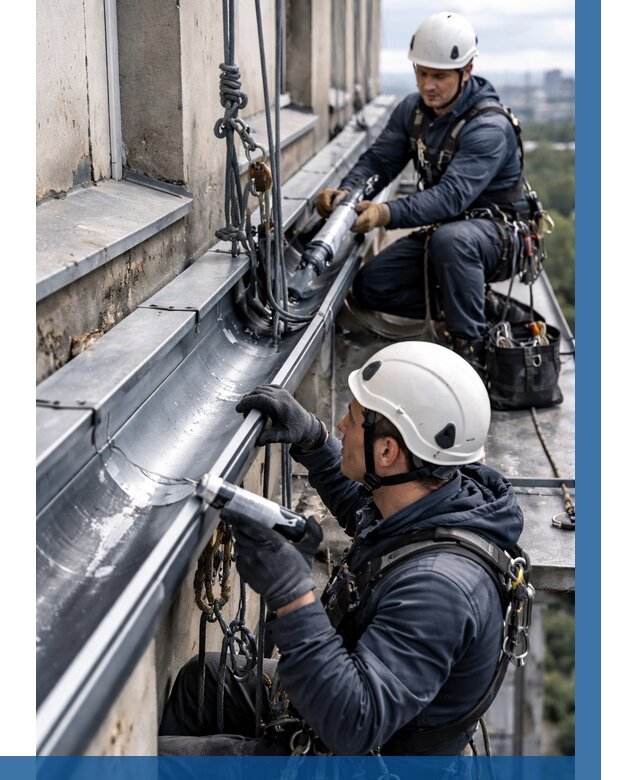 Ремонт водосточных желобов в Гудермесе от 6661 р. | ВЫСОТНИК-Гдр