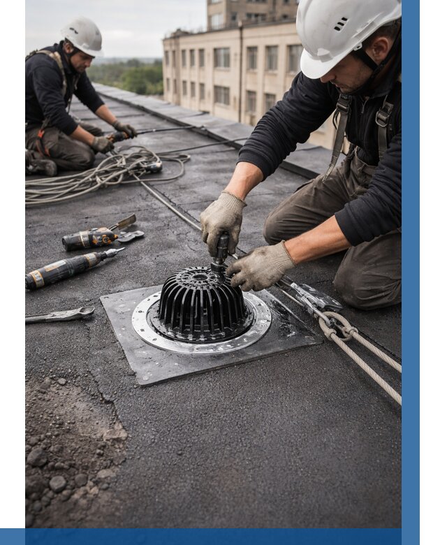 Установка водосточных воронок в Гудермесе цена от 3586 р. | ВЫСОТНИК-Гдр