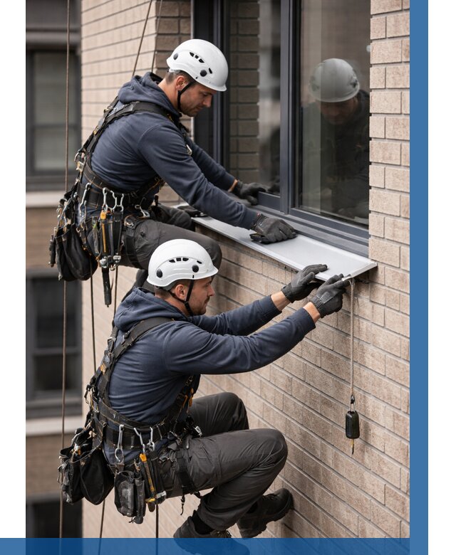 Монтаж оконных отливов под ключ в Гудермесе от 3586 р. | ВЫСОТНИК-Гдр