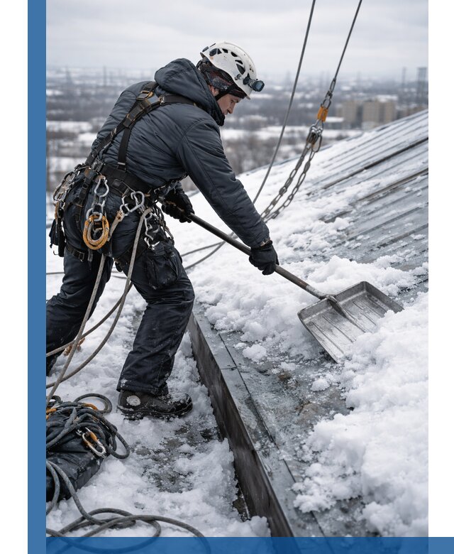 Профессиональная очистка кровли от снега и наледи в Гудермесе