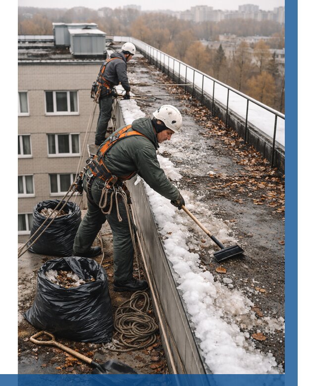 Очистка кровли по периметру в Гудермесе от 564 р. | ВЫСОТНИК-Гдр