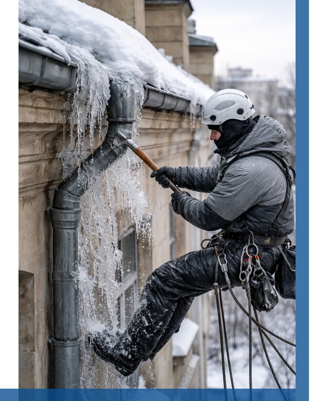 Очистка водостоков от льда в Гудермесе от 3586 р. | ВЫСОТНИК-Гдр