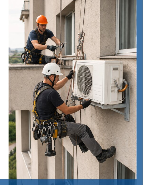 Монтаж внешнего блока кондиционера в Гудермесе от 6661 р. | ВЫСОТНИК-Гдр