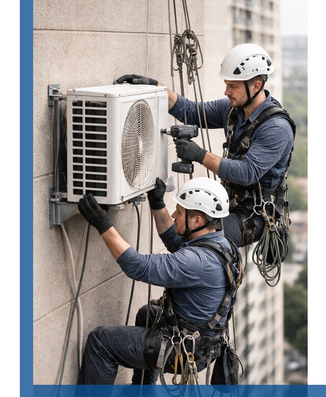 Монтаж внешнего блока кондиционера в Гудермесе установка и крепление