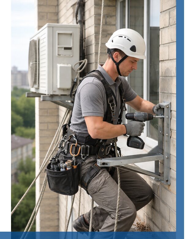 Установка кронштейнов кондиционера в Гудермесе от 3586 р. | ВЫСОТНИК-Гдр