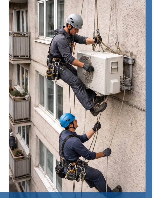 Перенос внешнего блока кондиционера в Гудермесе от 9222 р.| ВЫСОТНИК-Гдр