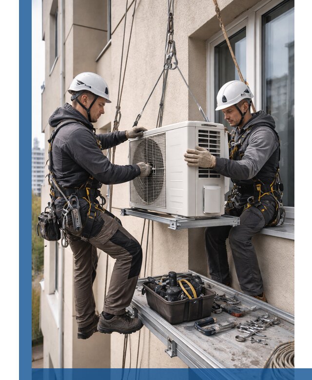 Перенос внешнего блока кондиционера в Гудермесе с монтажом и крепежом