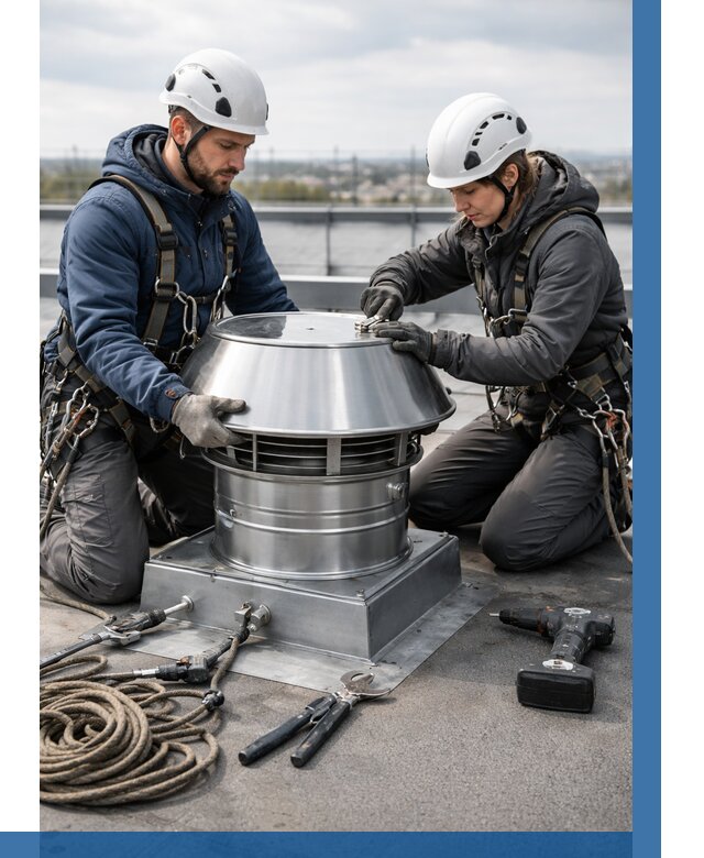 Установка дефлекторов на кровле в Гудермесе от 4611 р. | ВЫСОТНИК-Гдр