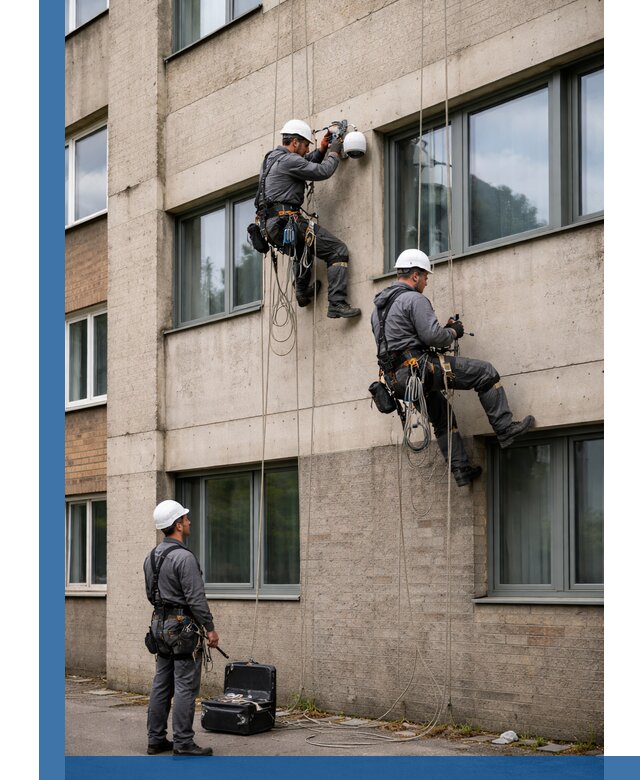 Монтаж фасадных камер видеонаблюдения в Гудермесе под ключ