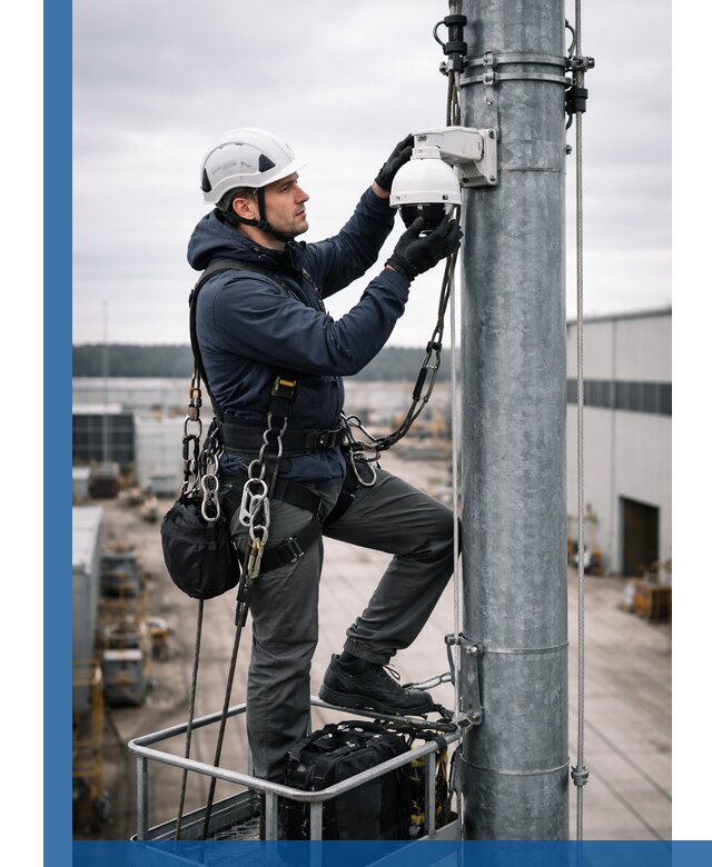 Профессиональная установка видеокамер на мачте в Гудермесе