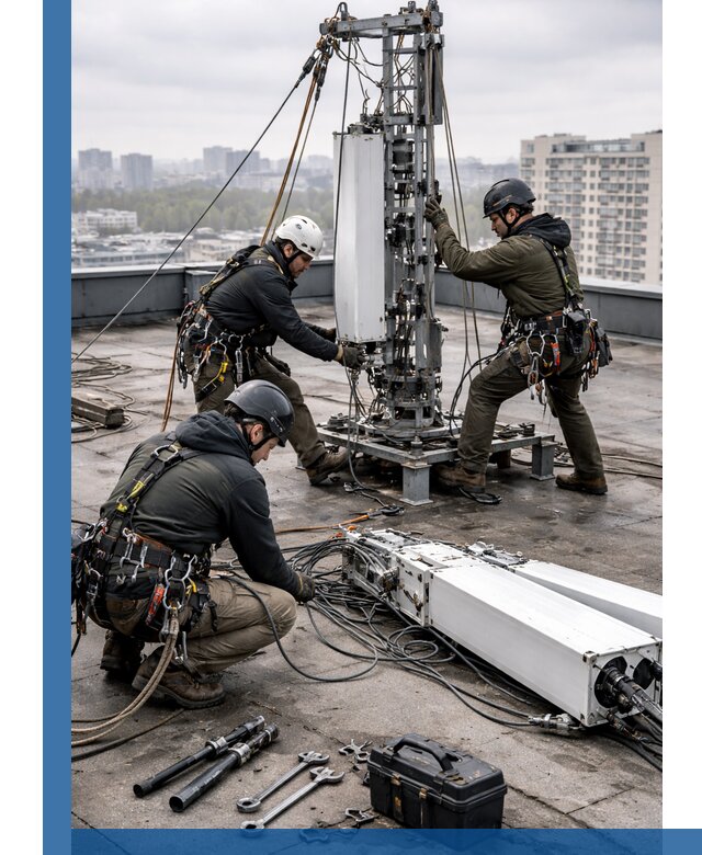 Демонтаж антенн на крыше зданий в Гудермесе с гарантией