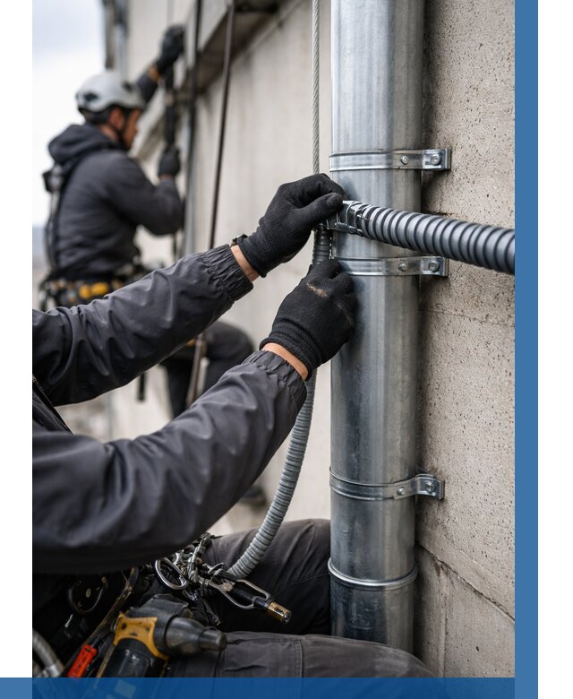 Монтаж гофры для кабеля в Гудермесе от 307 р. | ВЫСОТНИК-Гдр